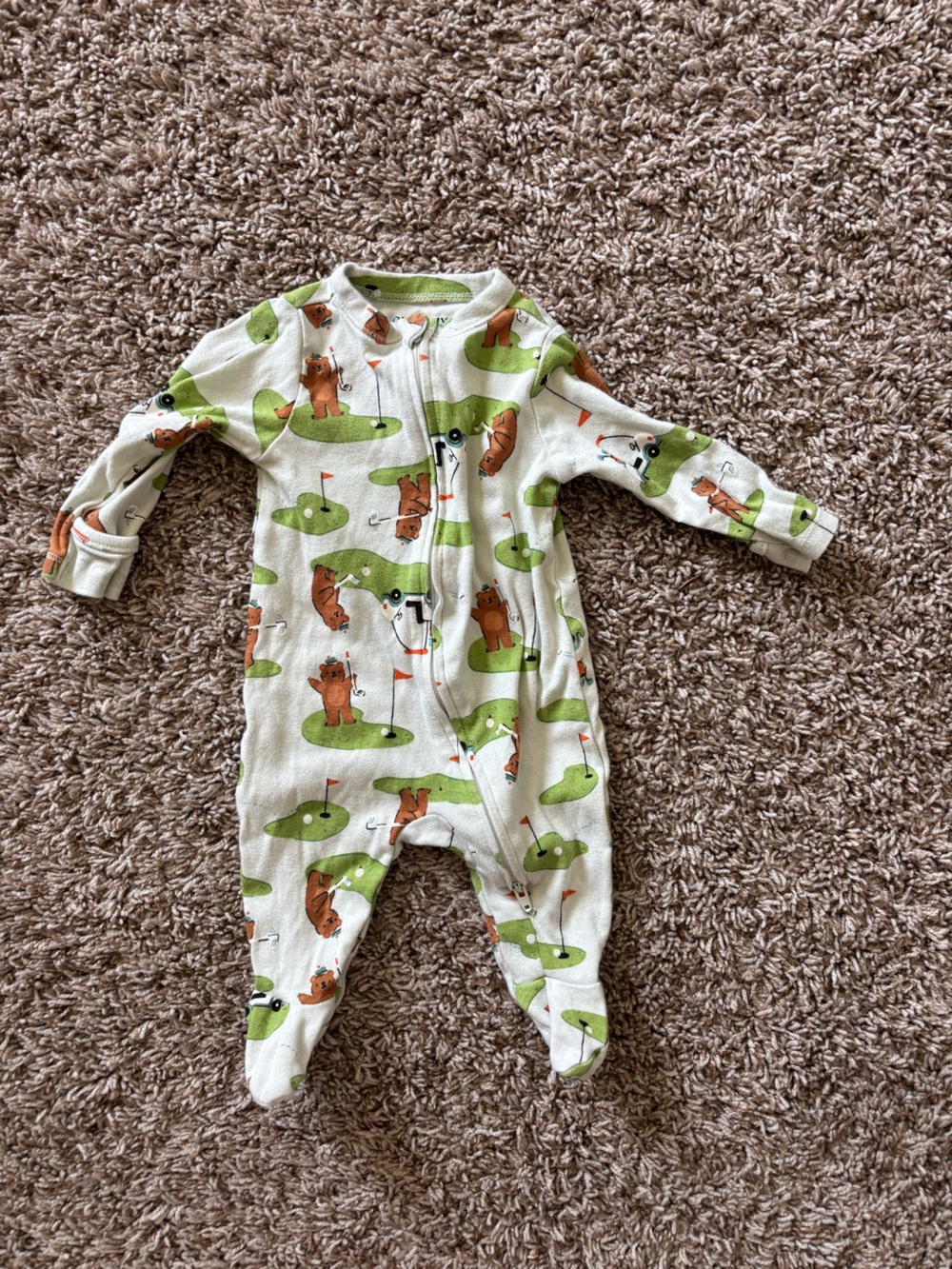 100% cotton baby golf print sleeper